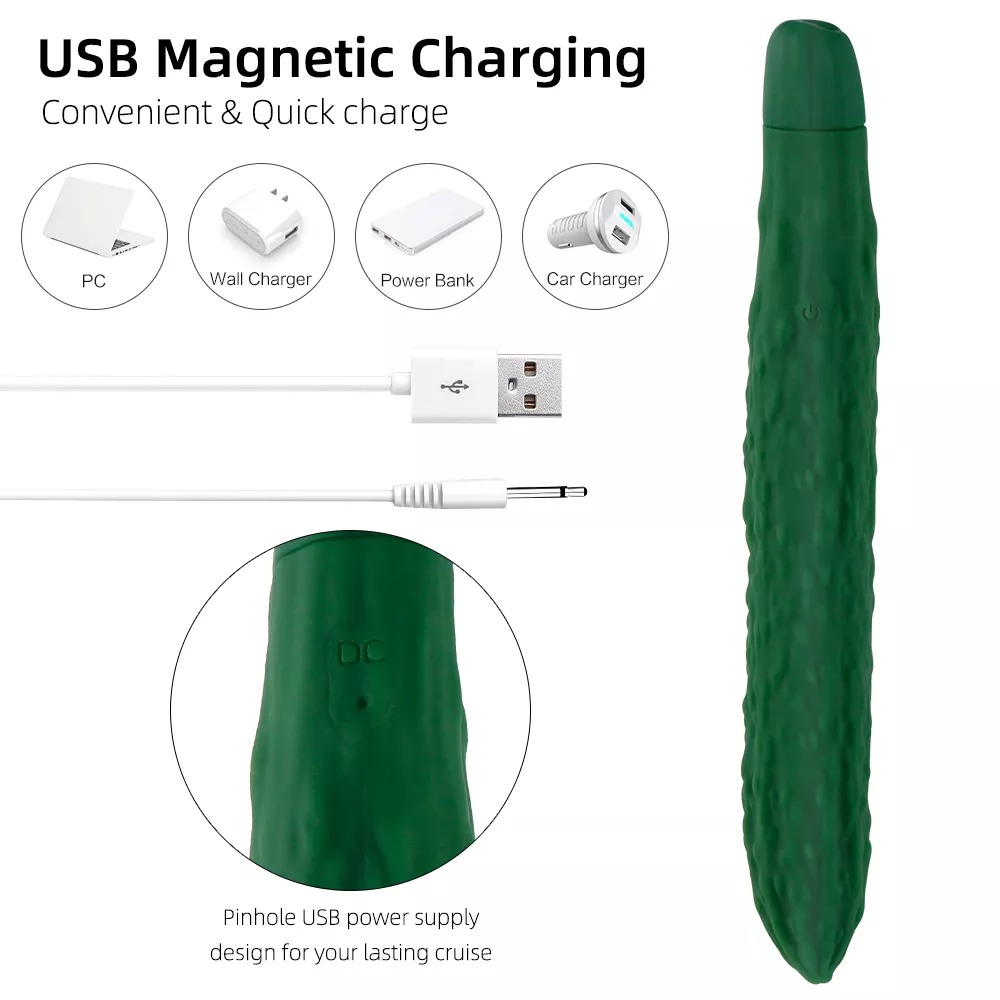 Wiston Cucumber G-Spot Silicone Vibrator 10 Speed Powerful Massage Toy — photo 5