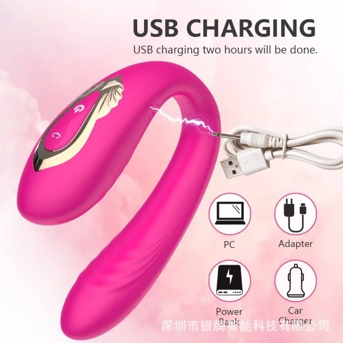 Remote Control Double Head G-Spot Vibrator Thrusting Female Toy — photo 3