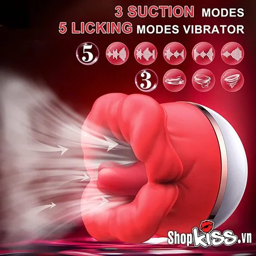 Big Mouth Rose Clitoral Licking Sucking Vibrator Red Petals — photo 7
