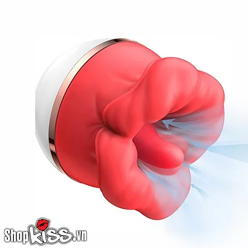 Big Mouth Rose Clitoral Licking Sucking Vibrator Red Petals — photo 3