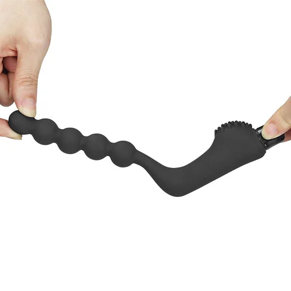 10-Speed Curved Beaded Anal Massager with Detachable Vibrator — photo 2