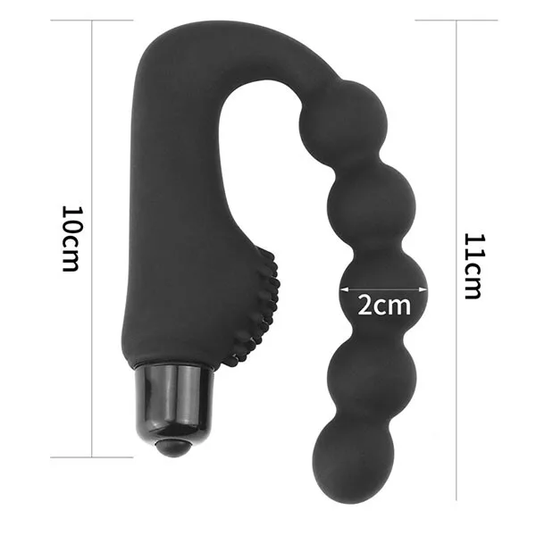 10-Speed Curved Beaded Anal Massager with Detachable Vibrator — photo 6