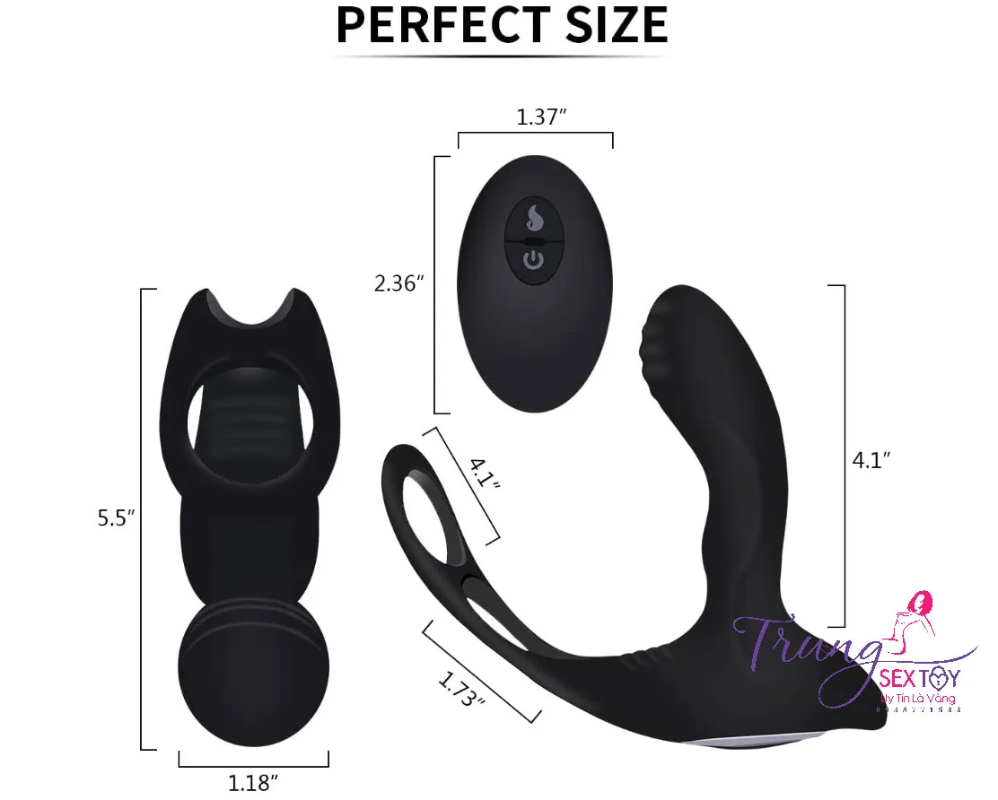 3-in-1 Prostate Massage Vibrator Heat Cock Ring Ball Loop — photo 7
