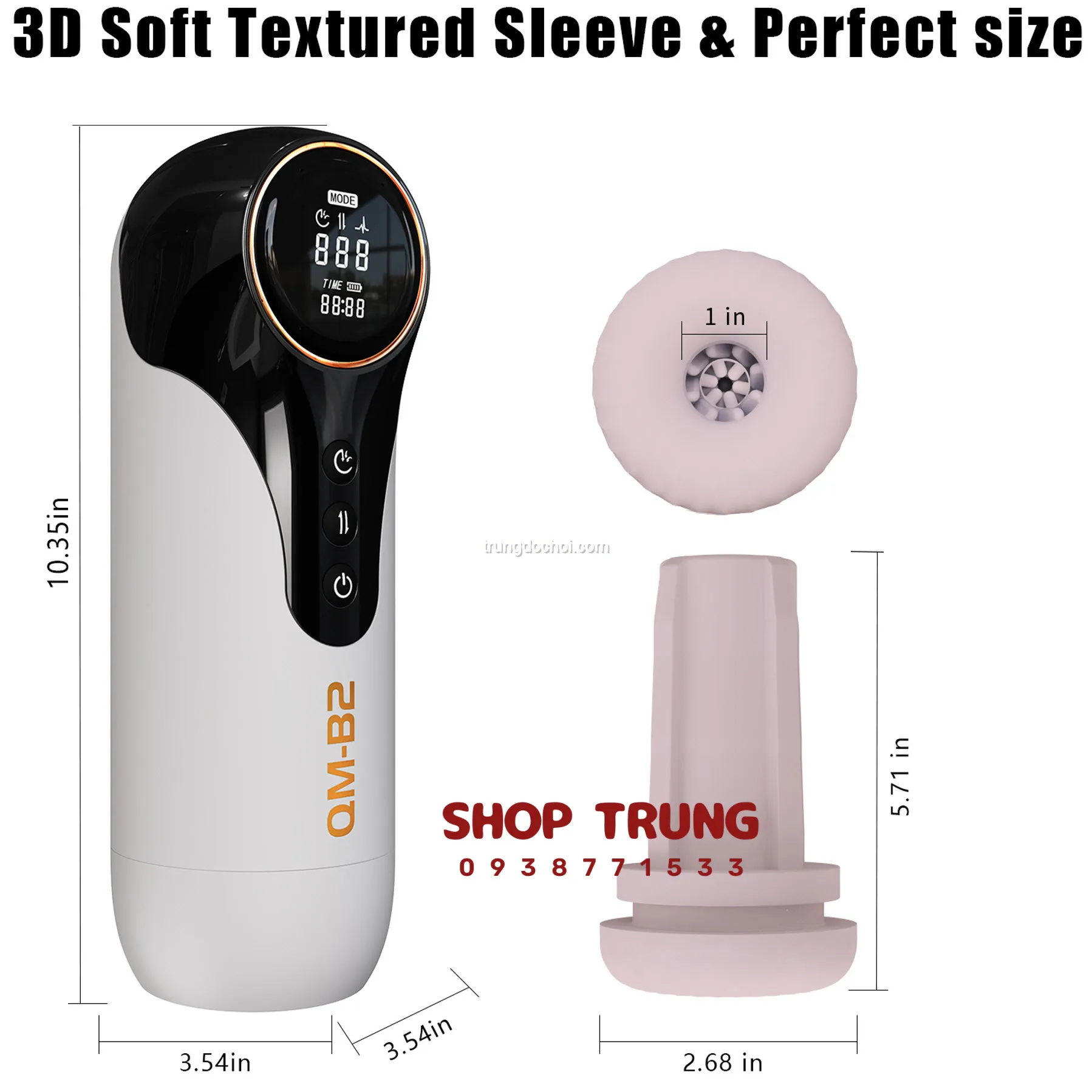 QM B2 5-in-1 vibrating thrusting heating realistic masturbator — photo 2