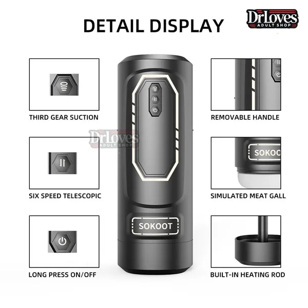SOKOOT Handheld Vibrating Heating Suction Masturbator — photo 3