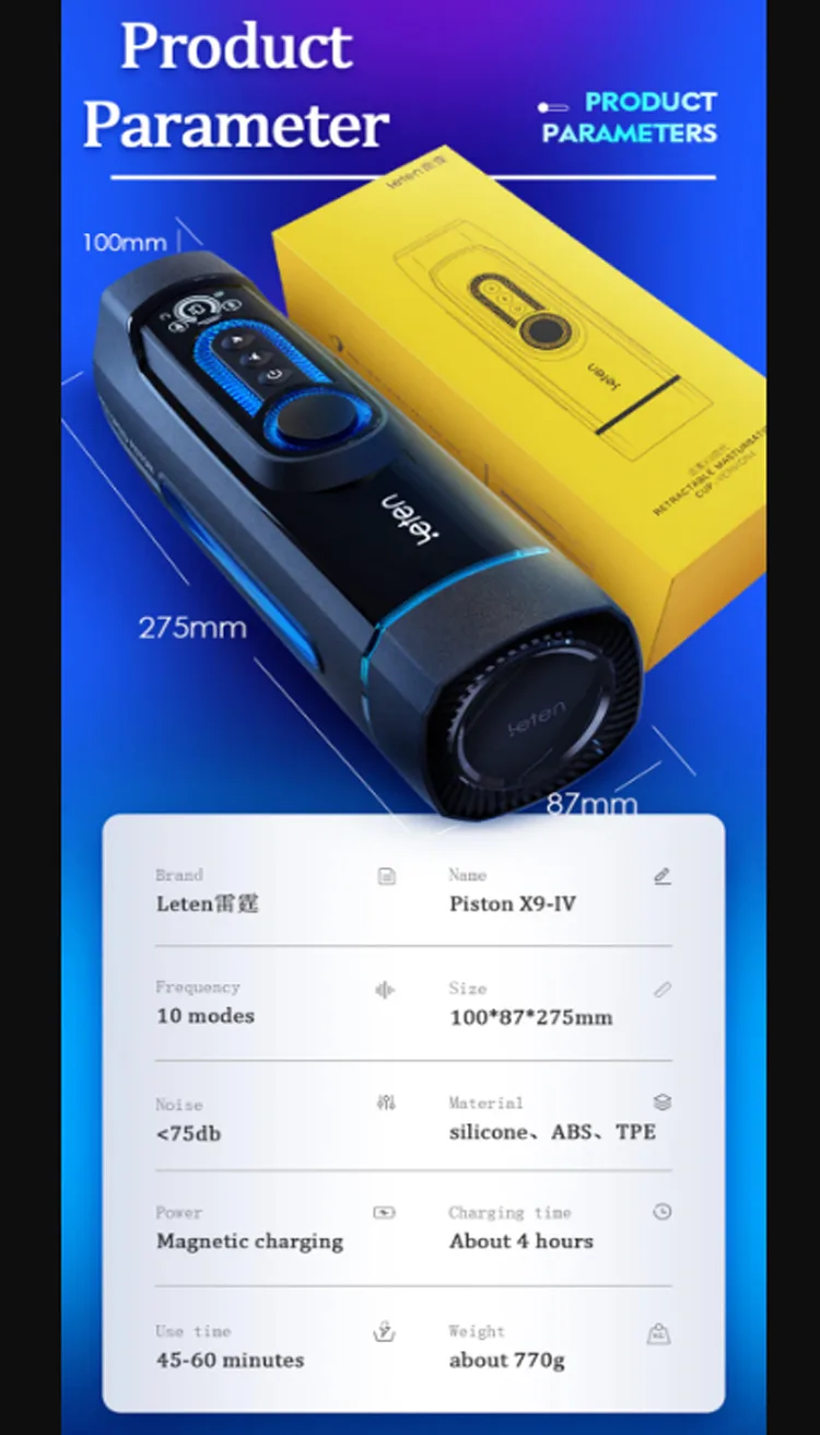 Leten X9 Automatic Piston Male Masturbator Toy — photo 4