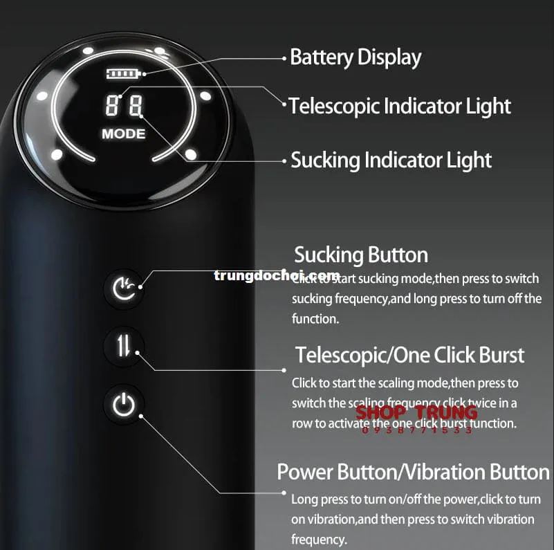 Seappiness Automatic Suction & Thrusting Male Masturbator, Black — photo 7