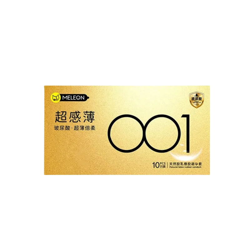 Meleon 001 Gold Ultra-Thin Soft Latex Condoms Box