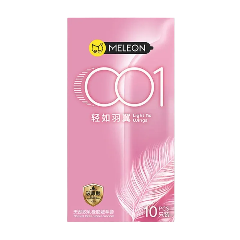 Meleon 001 Light & Wings Ultra-Thin Latex Condoms 10-Pack