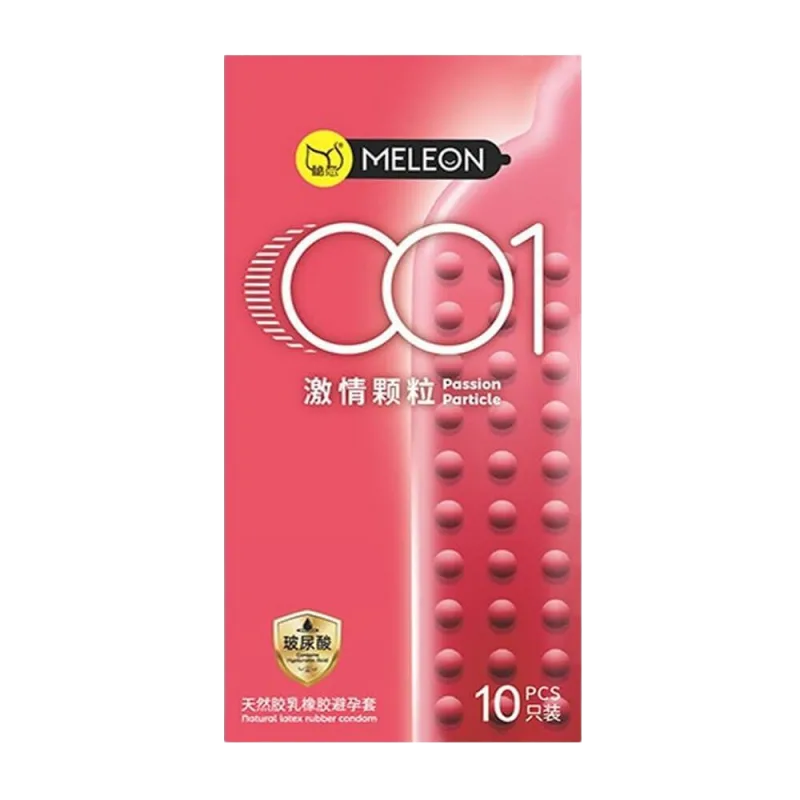 Meleon 001 Passion Particle Ultra Thin Textured Condoms 10pcs