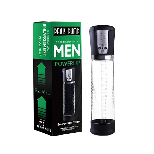 Men Powerup Penis Pump Auto Rechargeable Pressure Control Size Increase