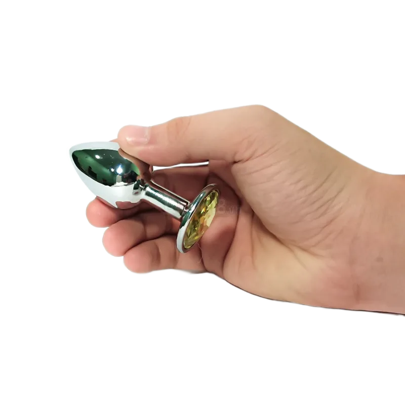 Metal Love Drop Anal Stimulator with Crystal for Men