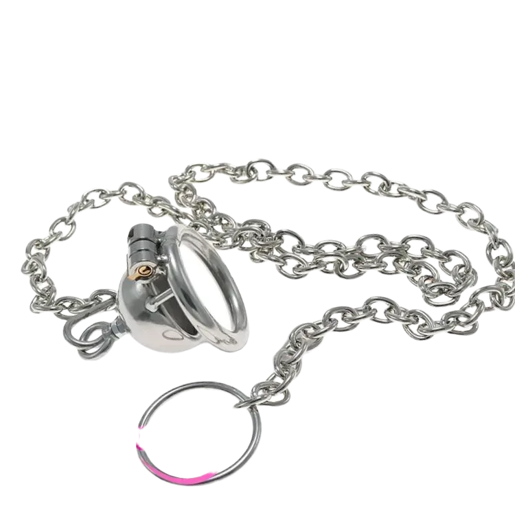 Metal Penis Lock with Heavy Duty Chain for BDSM Lovers