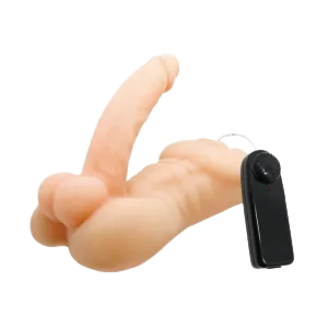 Mini Life-like Stick-On Dildo with Vibration for Secret Pleasure