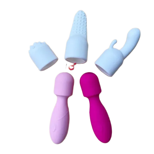 Mini Rechargeable G-Spot Vibrator with 3 Silicone Heads
