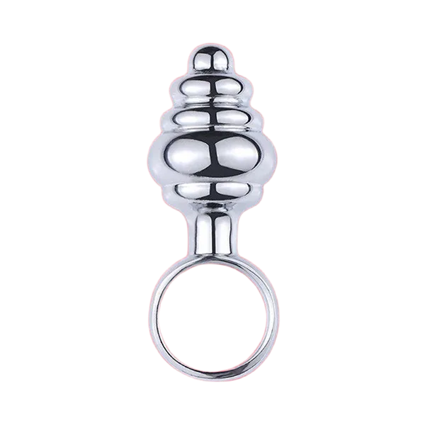 Mini Spiral Stainless Steel Anal Plug with Handle