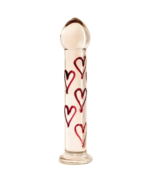 MizzZee Glass Heart-Patterned Durable Glass Dildo Versatile Use