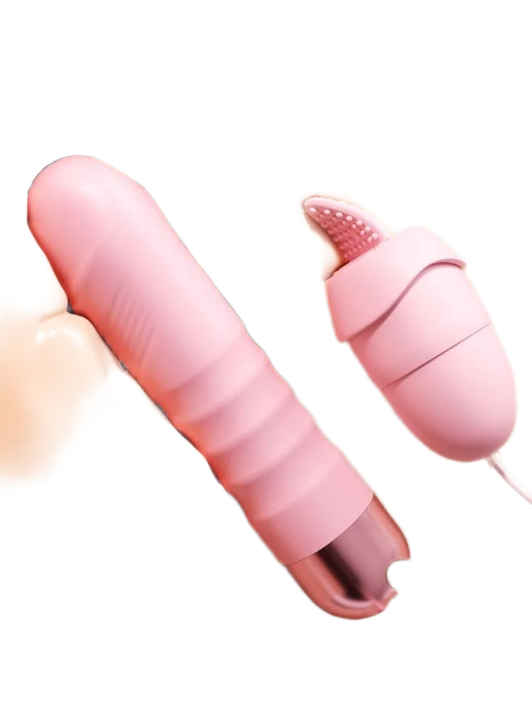Mizzzee Pink Lazzy Dual Tongue Licking Love Eggs Set
