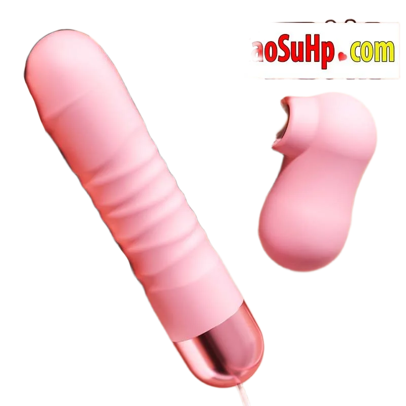 Mizzzee Pink Simple Dual Vibrating Egg and Penis Toy Set