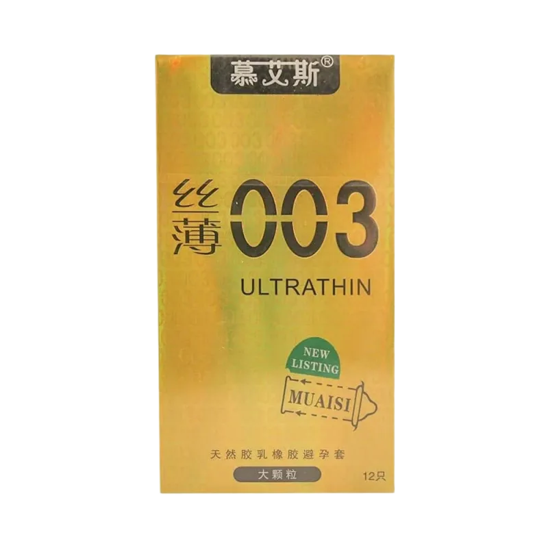 Muaisi 0.03mm Ultrathin Textured Latex Condom Box of 12