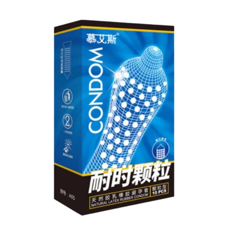 Muaisi Blue Condoms with Micro Dots 10-Pack for Sensation