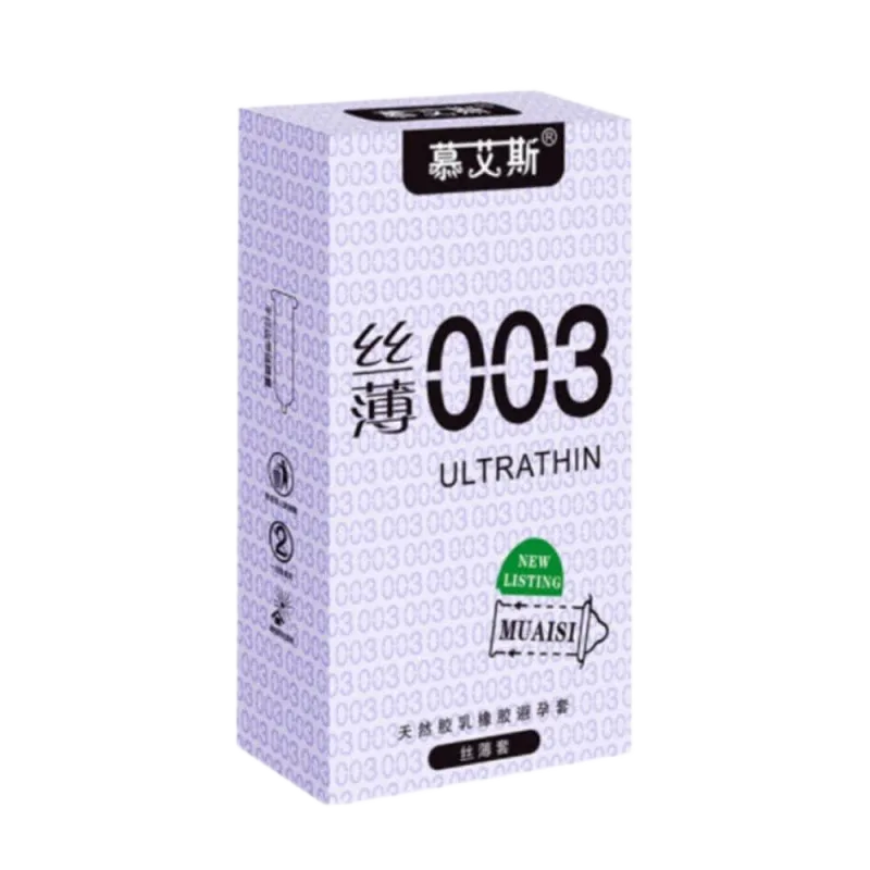 Muaisi Ultra Thin 0.03mm White Latex Soft Condom 12 Pack