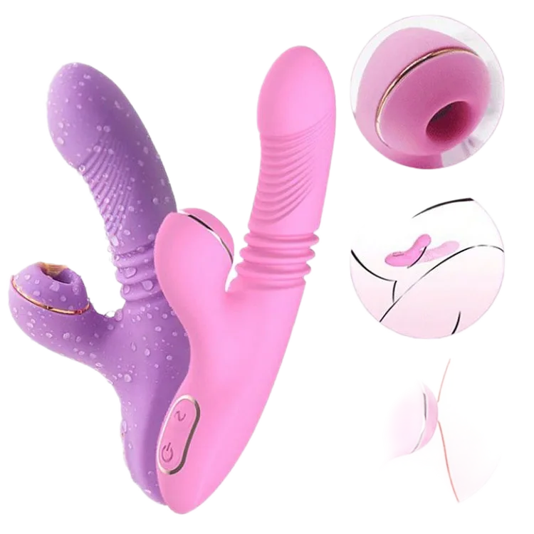 Multi Function Vibrating Thrusting Suction Heating Silicone Toy