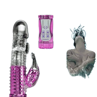 Multi-function Vibrator Rotate Thrust Silicone Pink Women