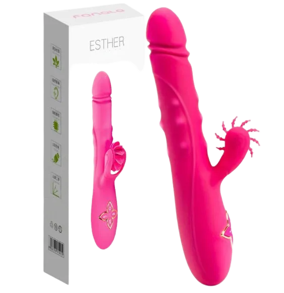 Multifunctional 21cm Silicone Vibrating Dildo with Rotation & Waves