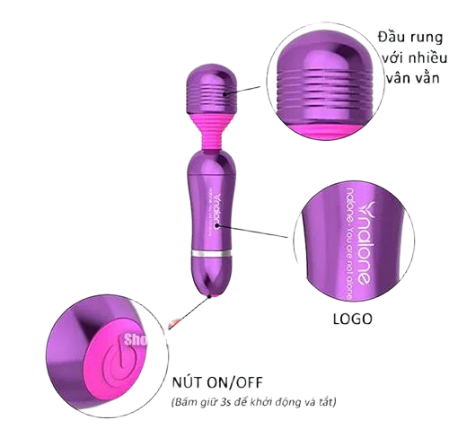 Nalone Roma Mini Massage Wand Waterproof Silicone Purple
