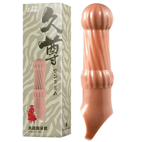 Niu Niu Ribbed Penis Extender Condom Delay Ring With Strap