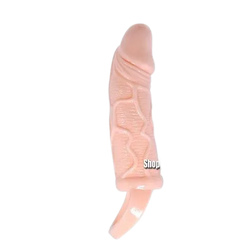 Nude Ribbed Strap-On Sleeve – Male Enhancement with Secure Fit