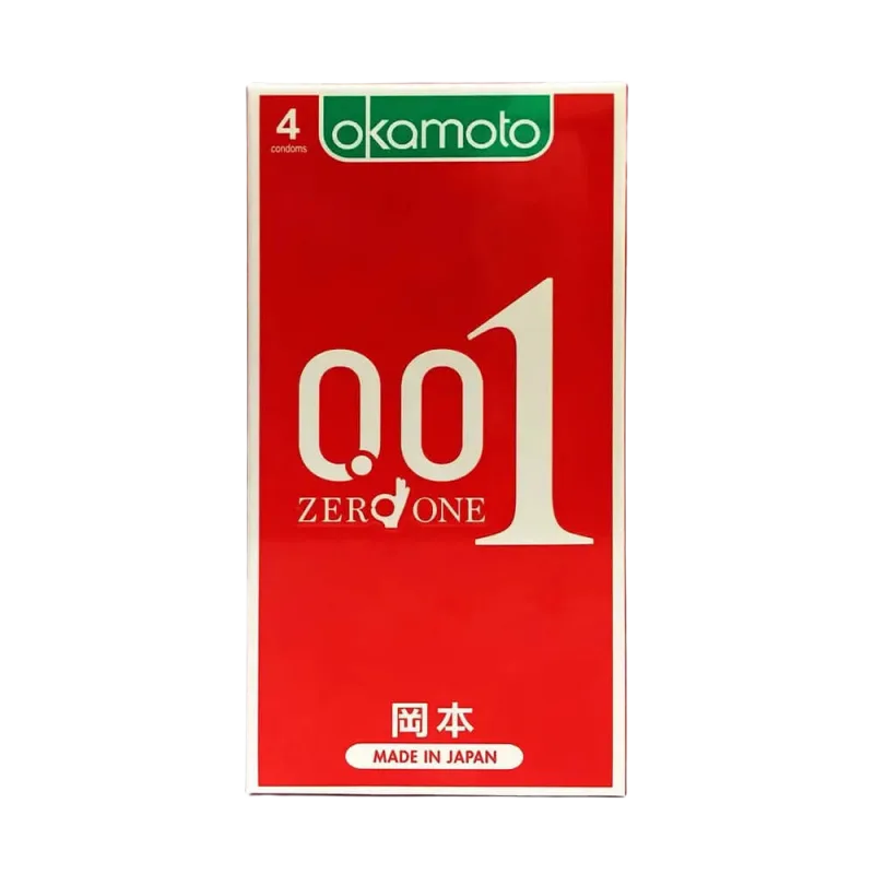 Okamoto 0.01 PU Ultra Thin Invisible Heat Transferring Condoms 4-Pack