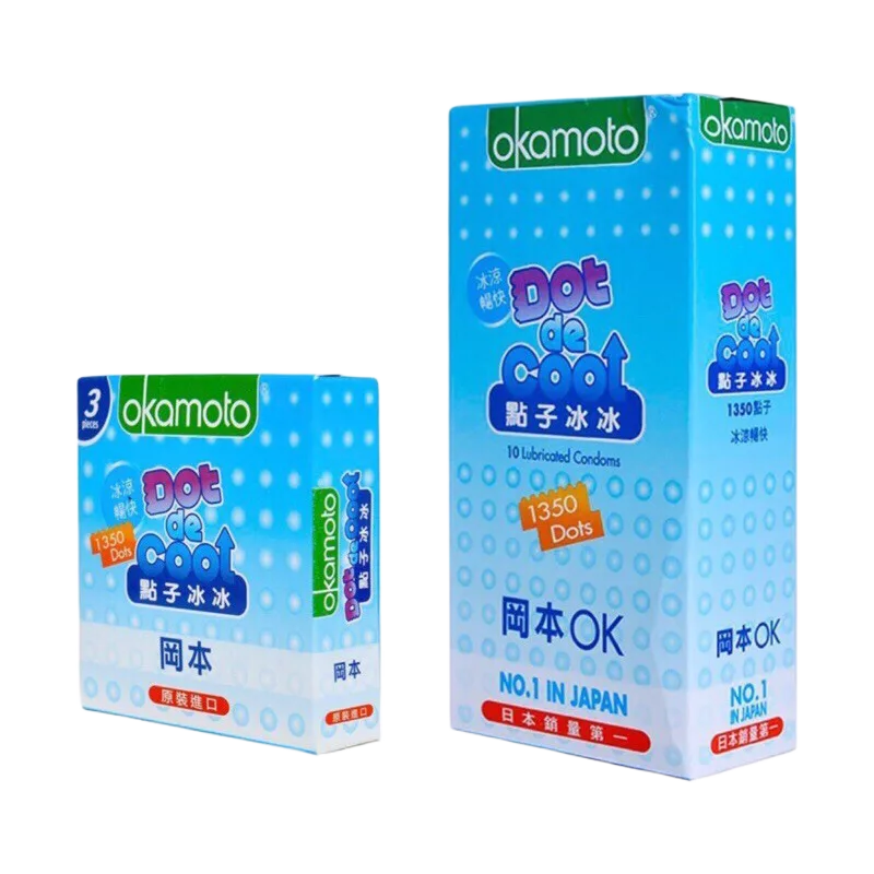 Okamoto Dot Cool Cold Sensation Textured Delay Condoms