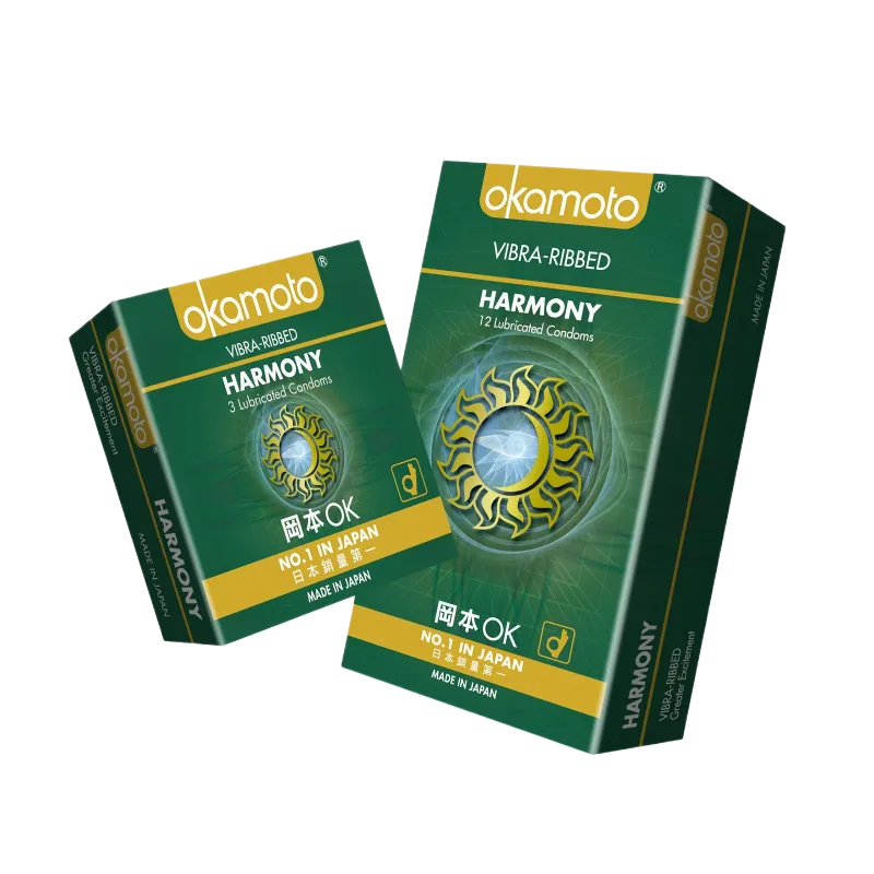 Okamoto Harmony 52mm Ribbed Latex Condom Japan