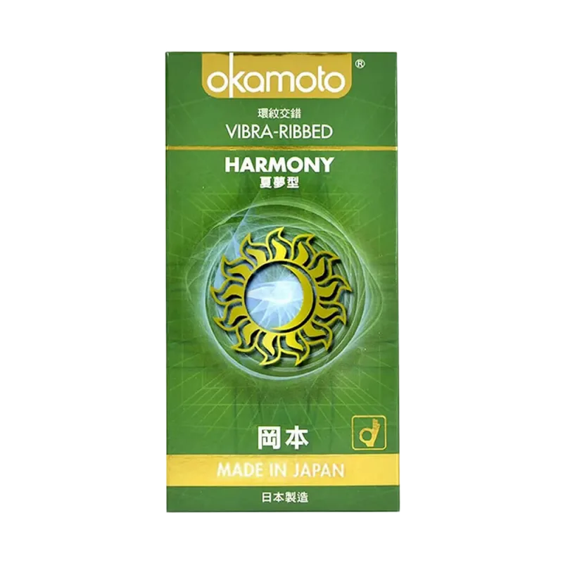 Okamoto Harmony Ribbed Ultra Thin Condoms Box 10