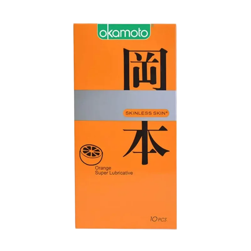 Okamoto Orange Condom Skinless Lubricated Fresh Scent 10
