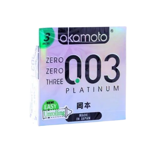 Okamoto Platinum 0.03 Ultra Thin Japanese Premium Condom 3-Pack