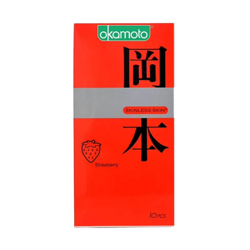 Okamoto Skinless Skin Strawberry Flavor Thin Condom Box 10