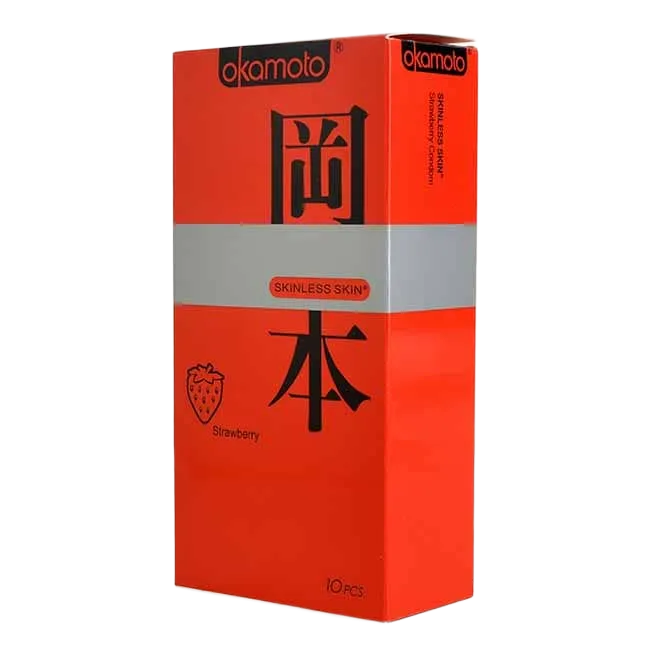 Okamoto Skinless Skin Strawberry Flavored Slim Condom Japanese