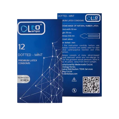 Oleo Dotted Mint Condom 12pcs Textured Cooling Pleasure