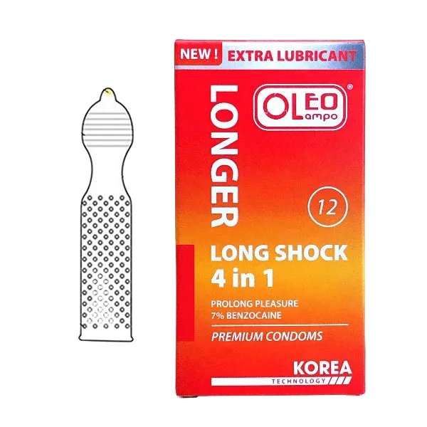 Oleo Lampo Long Shock 4-in-1 Delay Condoms
