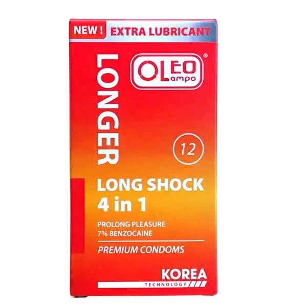 Oleo Lampo Long Shock 4in1 Condom – Ribbed, Nubs & Delay