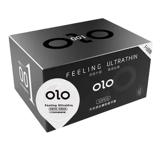OLO 0.01 Black Vanilla Scented Ultra-Thin Delay Lubricated Condoms Box