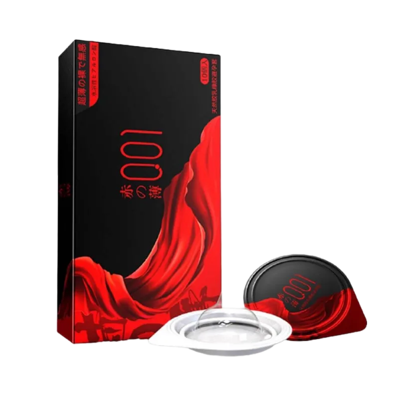 OLO 0.01 Super Thin Red Black Condoms Heat Sensitive 10pcs Box