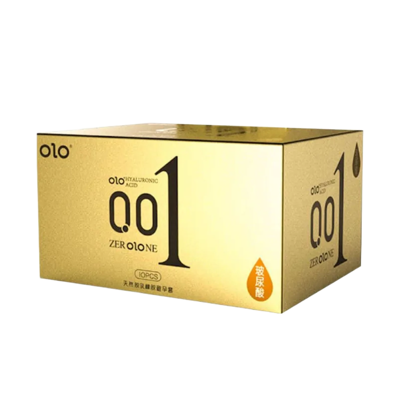 OLO 0.01 Ultra Thin Ribbed Condoms 10 Pack Long-lasting