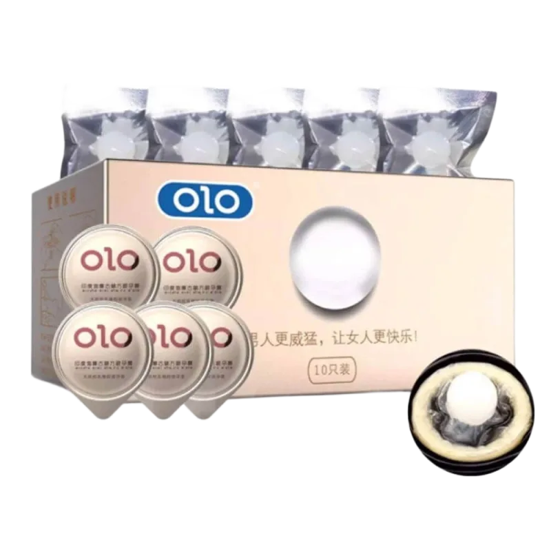 OLO 0.01 White Ultra-Thin Ribbed Condom 5-Pack Natural Latex Sensation