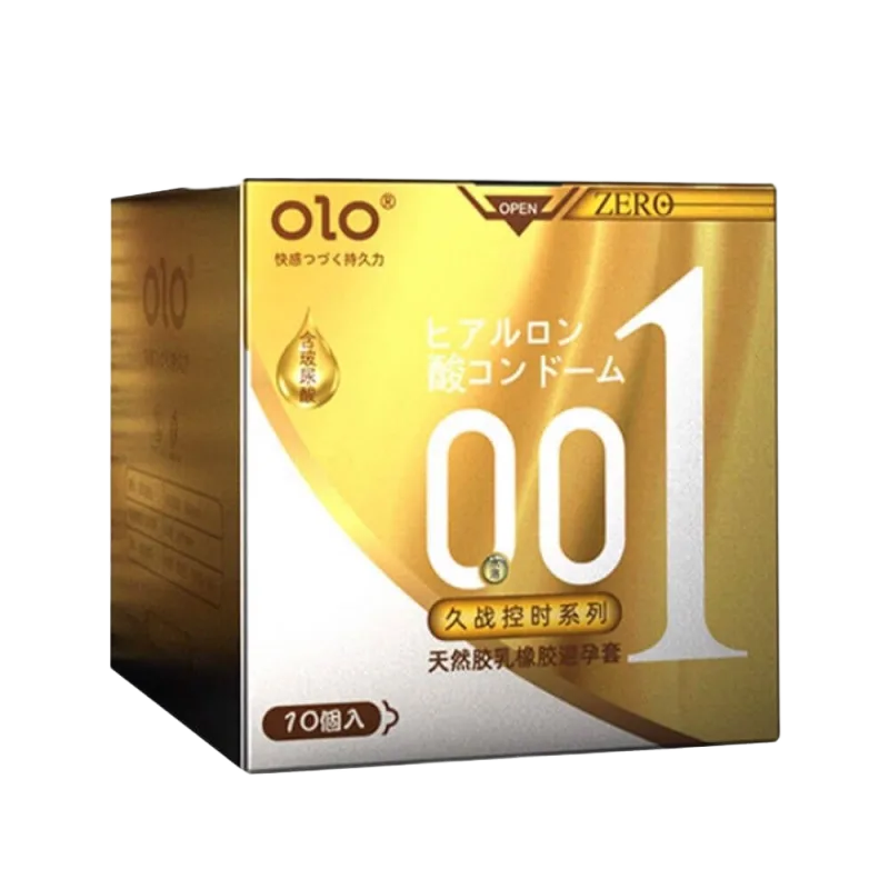 OLO 0.01 Yellow Ultra Thin Ribbed Condom 10 Pack