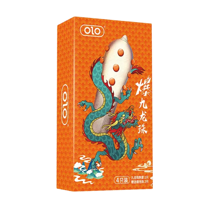 Olo 9 Beads Textured Condoms 2-Pack for Enhanced Sensation