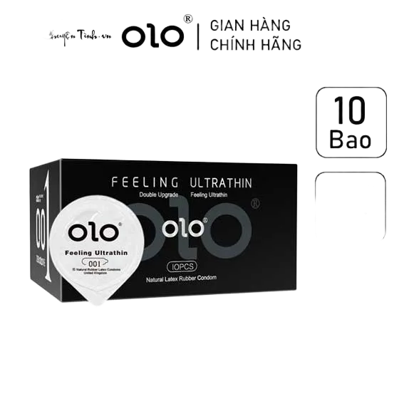 Olo Black Ultra-Thin Natural Latex Condom 0.01mm